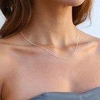 MEVECCO Dainty Gold Chain Choker Necklace 14K Gold Plated Handmade Boho Cute Tiny Beaded Link Choker Necklace Delicate Simple Minimalist Choker Necklace for Women - style: Silver Satellite Bead