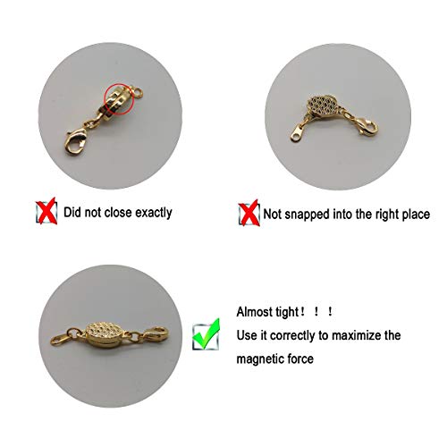 Built-in Safety Locking Magnetic Jewelry Clasp for Necklace and Bracelet Light Small Extender Lobster Clasps Pineapple Texture Metallic Finishes Glod and Silver - color: Pineapple Gold and Silver