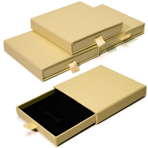 4 Pcs Jewelry Gift Box, 3.5x3.5x0.7Inch Cardboard Jewelry Boxes, Fancy Necklace Bracelet Earring Drawer Organizer Box, Kraft Empty Jewellery Boxes for Necklace Ring Earring Display Box(Kraft) - color: Kraft