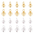 FASHEWELRY Real 18K Gold Plated Heart Charms Platinum Brass Pendants with Loop for Bracelets Necklace DIY Jewelry Making, Wedding, Mother's Day Festival Gifts - color: Golden & Silver