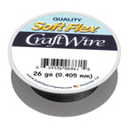Soft Flex 26 Gauge Craft Wire - 27 Meters - Jewelry Wire with Tarnish Resistant Silver Plating - style: Black