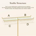 OAOLEER Bracelet Holder Organizer,2 Tier Jewelry Stands and Displays with 40 Movable Hooks Gold Bracelet Stand Jewelry Rack for Necklaces Bangles - size: Two Tier-Gold