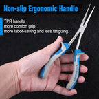 SPEEDWOX 2PCS Long Reach Needle Nose Pliers Set Long Nose Pliers & Bent Needle Nose Pliers Extra Long Pliers Tool Kit for Jewelry Making, Wire Bending and Object Gripping on Narrow Space - style: 2PCS Needle Nose Pliers