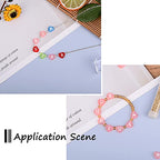 Cheriswelry 100pcs Pink Heart Letter Beads Transparent Acrylic Alphabet Crystal Beads Horizontal Hole Pony Loose Spacer 10.5x11.5mm for DIY Earring Bracelet Necklace Jewelry Making - color: Pink-Heart