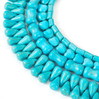 Craftdady 270Pcs Blue Turquoise Beads Teardrop Heart Column Bone Gemstone Beads Spacer Stone Bead Strands for Boho Crafts DIY Jewelry Making Supplies - color: Turquoise, 4 Shapes