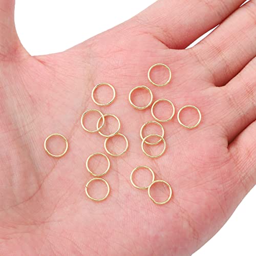 BEADIA 14K Gold Plated Jump Rings Non Tarnish 8mm 300pcs for Jewelry Making Findings - color: 14K Gold, size: 0.7x8mm
