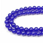 MJDCB Natural Stone Beads Sapphire Jade Round Loose Beads for Jewelry Making DIY Bracelet Necklace (6mm) - color: Sapphire Jade, size: 6mm