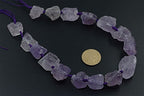 Natural Light Amethyst Crystal Nugget Raw Graduated Beads Strand 2mm Hole Drilled - color: Light Amethyst