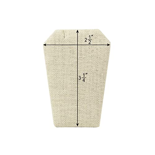 MOOCA 6 Pcs Set Beige Linen Mini Earring Stand Necklace Chain and Pendant Display Stand, Jewelry Display Holder Stand, Jewelry Showcase, 3 1/4 in Height - color: Beige Linen