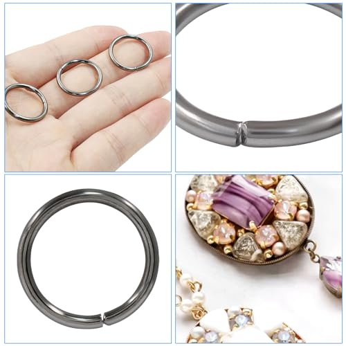 Litoexpe 20mm Open Jump Rings 150 Pcs with a Box, 2mm Thickness Rings Connectors for Necklace Bracelet Jewelry Making (Gun Black) - color: Gun Black