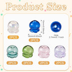 FASHEWELRY 12Pcs Glass Jellyfish Beads Flower Bead Cap 15x16mm Clear Wind Bell Flower Beads 6 Colors Glass Fishing Bead for Wind Chimes Craft Tassel Jewelry Making Keychain Ornament - color: Bell Flower Beads, 15x16mm