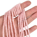 160pcs 4x2mm Natural Pink Rose Quartz Stone Disk Rondelle Spacer Semi Precious Gemstone Loose Beads for Jewelry Making 15 Inch - color: Pink Rose Quartz
