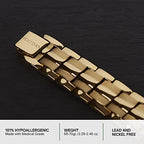 POLLDAN® 3X Power Magnetic Bracelets For Men | 6200 Gauss Strength Mens Titanium Bracelet with Fold-Over Clasp, Adjustable Length, Gift Box, Sizing Tool | Innovative Magnets Alloy - Patent - color: 2X Gold