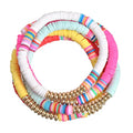 KIFEDSLJ Surfer Clay Bead Bracelets Elastic Colorful Polymer Beaded Stackable Stretch Bracelet Bohemia Aesthetic Summer Beach Jewelry for Women - color: 5pcs