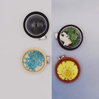 ZenRa 10-Piece Glass Dome Vial Pendant Set with Wooden Base - Hollow Glass Cabochons (20mm, Dark Coffee) - size: 20mm Dome Dark Coffee
