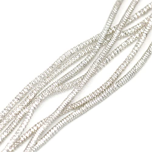 ECYC Ltd 10g 1.5mm French Bullion Wire, Spiral Copper Coil Wire French Coil Embroidery Wire French Metallic Wire Flexible Jewelry Wire for Embroidery, Beading, Jewelry Making, Garment Design - color: Silver