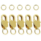 5Pcs Lobster Claw Clasp with Jump Ring, 18K Gold Jewelry Clasps for Necklace, Bracelets(Gold) - color: gold, size: 5