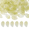 PATIKIL Glass Leaf Beads, 100Pcs Cute Crystal Leaf Charms, Translucent Czech Spacer Beads for DIY Jewelry Making Bracelets Necklace Wind Chimes Suncatchers, Olive - color: Olive