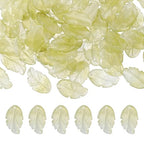PATIKIL Glass Leaf Beads, 100Pcs Cute Crystal Leaf Charms, Translucent Czech Spacer Beads for DIY Jewelry Making Bracelets Necklace Wind Chimes Suncatchers, Olive - color: Olive
