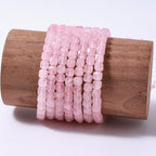 Natural Faceted Rose Quartz Cube Stone Beads 5-5.5mm 60pcs/str Loose Square Semi Gemstone Stone Beads for Making Bracelets Necklace Earrings - color: Rose Quartz