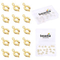 BEADIA 14K Gold Plated Spring Clasps Non Tarnish 6mm 20pcs for Jewelry Making Findings - color: Spring Clasps 14K Gold, size: 6mm