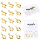 BEADIA 14K Gold Plated Spring Clasps Non Tarnish 7mm 20pcs for Jewelry Making Findings - color: Spring Clasps 14K Gold, size: 7mm