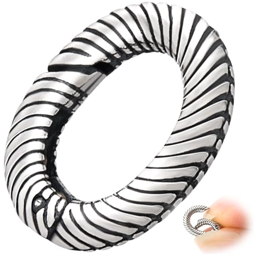 Pndeyo 925 Sterling Silver Jewelry Clasps, Hypoallergenic Round Necklace Enhancer Shortener, Spring Rings Clasp Connector Clips for Bracelet Anklet Jewelry Making- Black - color: Black-1pc-0.4"×0.32"