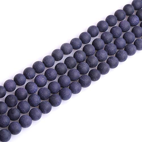 8mm Blue Sandstone Frosted Matte Unpolished Round Beads for Jewelry Making Strand 15 inch - color: Blue Sandstone, size: 8mm