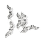 50 pcs 20mm Angel Wing Spacer Metal Beads DIY for Bracelets Necklace Silver