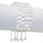 AD Beads Natural 10mm Gemstone Bracelets Healing Power Crystal Macrame Adjustable 7-9 Inch - color: Clear Crystal
