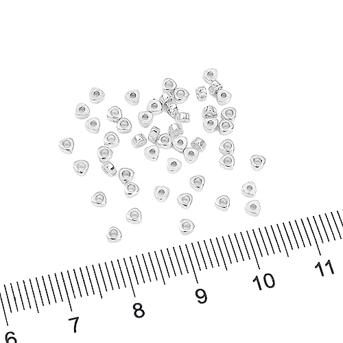 BEADIA Silver Plated Triangle Spacer Beads 2.5x1.5mm 50pcs for Jewelry Making Findings Non Tarnish - color: Silver, size: 2.5x1.5mm Triangle