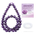 Natural Stone Beads Round Genuine Real Stone Beading Strand Loose Gemstones DIY Smooth Bead for Bracelet Necklace Earrings Jewelry Making (Amethyst, 10mm 36 Pieces) - color: Amethyst, size: 10mm 36pcs