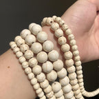 Yochus 45pcs White Turquoises Beads，8mm Healing Power Natural Stone Round Loose Beads for Jewelry Making Earring Necklace DIY Crafts - color: White Turquoises, size: 8mm 45beads