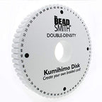 The Beadsmith Round Kumihimo Disk, 6 inch Diameter, 0.75” (20mm) Thick Double Dense Foam, 64 Numbered Slots, Jewelry Tools for Braiding