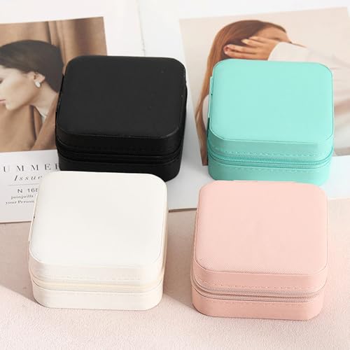 Travel Jewelry Case 2 Pack Mini Travel jewelry Box Portable Organizer Women Girls Gift Box for Rings Earrings Necklaces Bracelets - color: Black