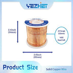 99.9% Solid Bare Copper Wire(20 Gauge, 330Ft), Dead Soft, 1 Pound Spool Pure Copper Wire for Crafts, Electroculture Gardening, Jewelry Making - size: 20GA