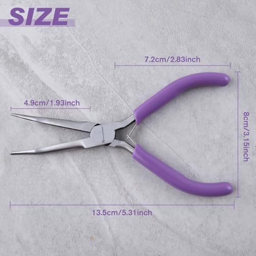 SPEEDWOX Bent Needle Nose Pliers With Smooth Jaw, 45 Degree Bent Long Nose Pliers, Hook & Needle Remover, Jewelry Making, Bending Wire & Small Object Gripping - style: Bent Needle Nose Pliers with Smooth Jaw