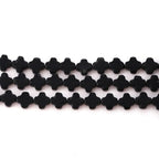 8mm Natural Black Agate Gemstone Faceted Clovers Beads Four-Leaf Spacer Loose Beads for DIY Jewelry Making Beads - color: Black Agate