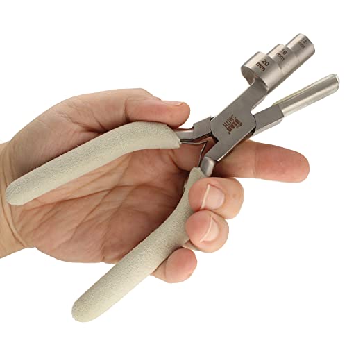 The Beadsmith Wire Elements Series Jewelry Tool Bundle - Includes 3-in-1 Wire Looping Pliers(13-20mm) & Bail Making Pliers (7", 3.55mm &5.5mm Jaw) - Polished Steel & Comfort Grip for Jewelry Making