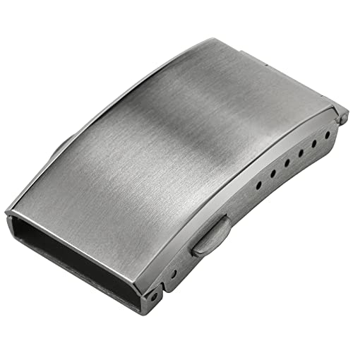 watchdives Watch Buckle 18mm Stainless Steel Watchband Clasp Silver Fold Safety Milled Clasp Replacement - color: Silver, size: 18mm