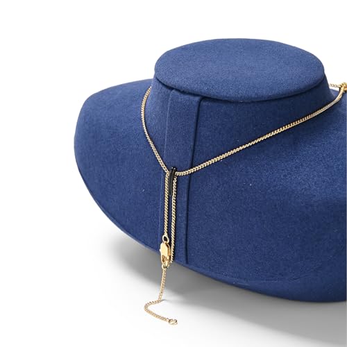 Microfiber Jewelry Bust Display Necklace Pendant Small Jewelry Necklace Display Stand for Showcase(Blue) - color: Blue