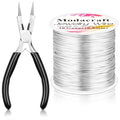 20 Gauge Silver Jewelry Making Wire with 4 in 1 Plier modacraft 82FT Craft Wire 0.8mm Tarnish Resistant Copper Wire Beading Wire for Jewelry Making Supplies and Crafting - color: Silver, size: 20 Gauge