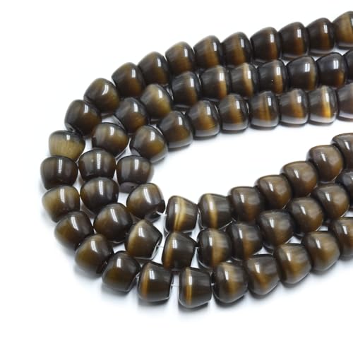 30pcs 10x13mm Brown Cat's Eye Apple Shape Stone Loose Gemstone Beads Semi-Precious Craft Supplies for DIY Jewelry Making - color: Apple10x13mm Brown