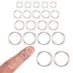 Giantree 20 Pcs 925 Sterling Silver Open Jump Rings, Jewelry Connecting Rings, Sizes 4mm, 5mm, 6mm, 7mm, 9mm, Round Clasps Suitable for DIY Earrings, Necklaces, Bracelets, and Repair Supplies