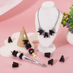 Craftora 30Pcs Black Acrylic Slider Letter A Bead Block Charm Chunky Bubble Alphabet Bead Large Hole Initials Beads for Keychain Bracelet Necklace Jewelry Making - color: Letter A