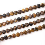 10mm Natural Tiger Eye Stone Beads Heart Shape DIY Loose Gemstone Energy Healing Crystal Charms for Jewelry Making Handmade - color: Tiger Eye