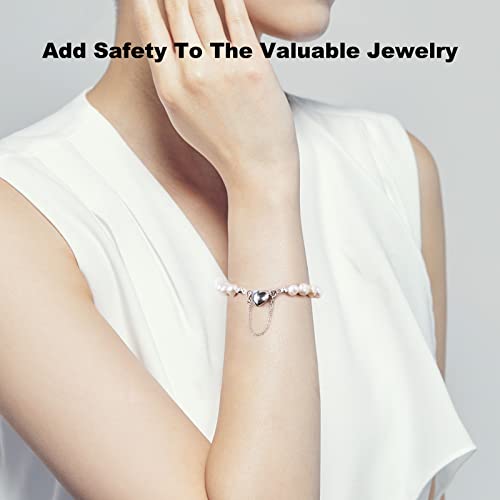Necklace Extender Sterling Silver for Women 925 Bracelet Safety Security Extension Chain for Dainty Jewelry 2.4" Length - color: silver/2.4"