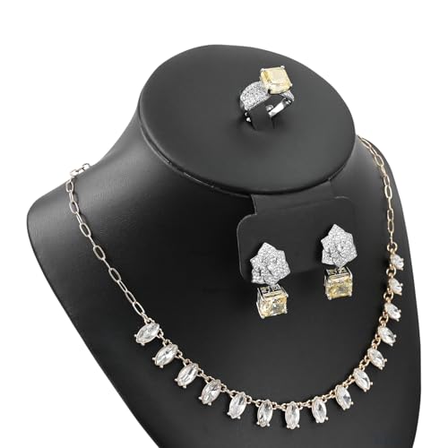 MOOCA Jewelry Display Necklace Chain Bust Display Holder Stand, Necklace Mannequin Bust, Jewelry Stand, Black PU Faux Leather - color: Black PU Faux Leather
