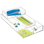 iDesign Clarity Plastic Drawer Organizer for Vanity, Countertop, Bathroom, Kitchen and Cabinet Storage, 8" x 4" x 2", Clear - color: Clear