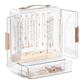 Homde Women Acrylic Jewelry Box: Clear Organizer Holder for Earring Necklace Ring - Gift for Yound Women